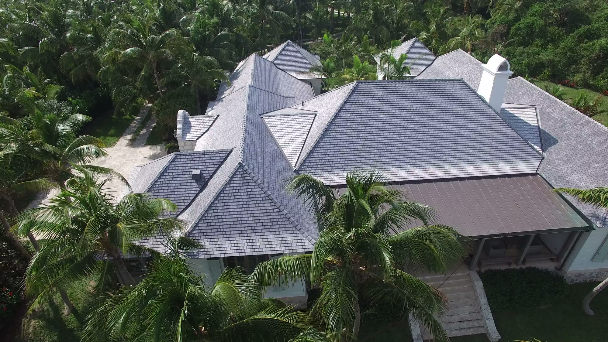 Aerial view of a Sagoma-built residence on Harbour Island
