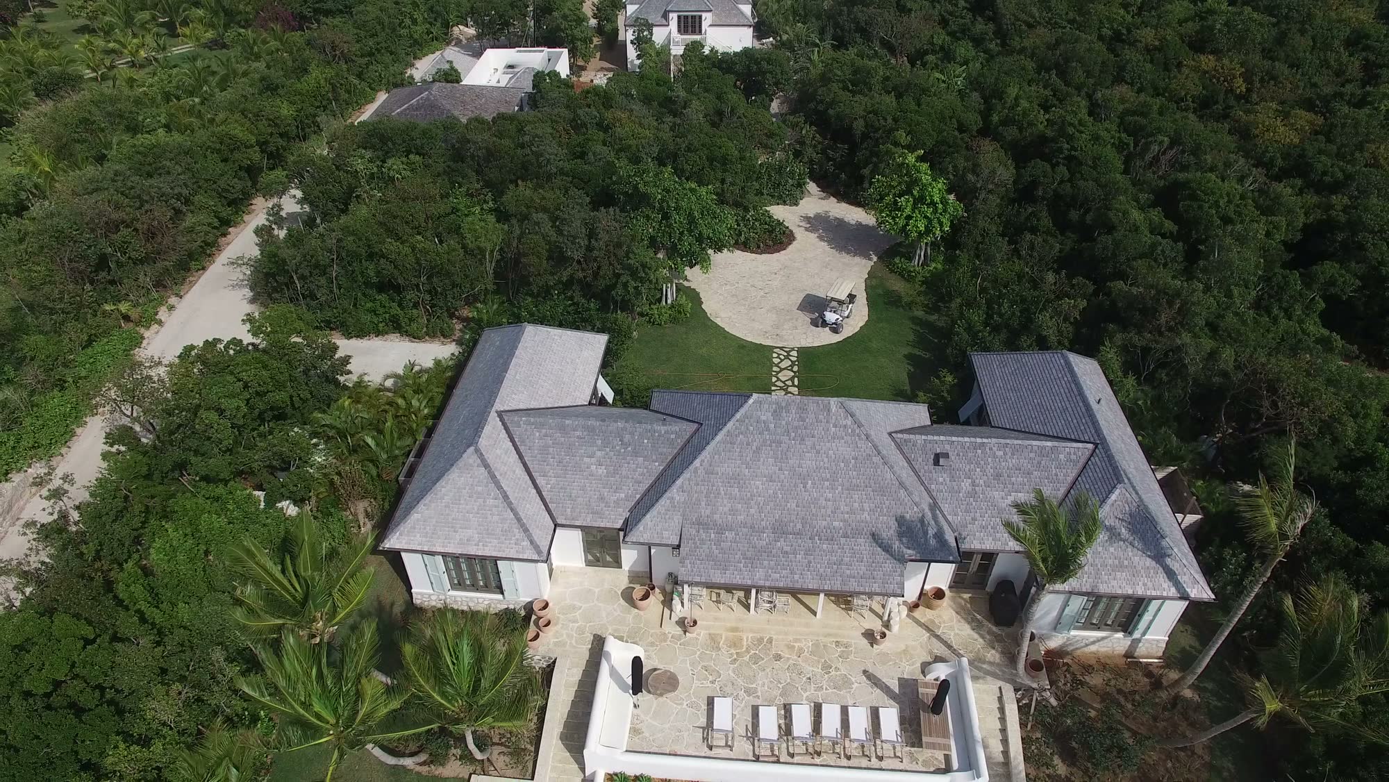 Aerial view of a Sagoma-built residence on Harbour Island