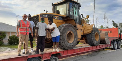 Heavy equipment arriving for hurricane recovery in Abaco